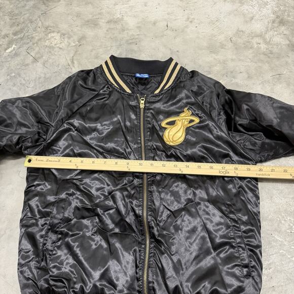 Miami Heat Ultra Game NBA Women’s Quilted Line Zip Jacket Size Medium Gold Black - Picture 5 of 8